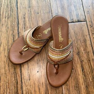 Women's Brown and Tan Sandals